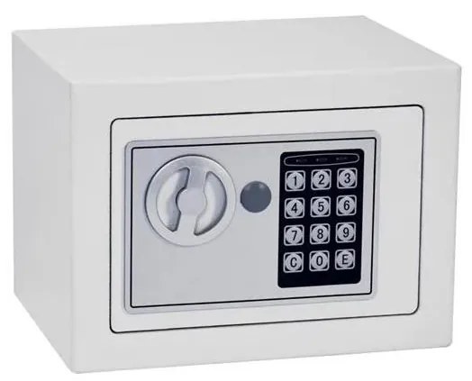 Cassaforte 4xAA 23x17 cm bianco/cromo