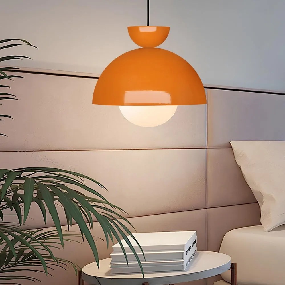 Lampadario arancione con paralume in metallo ø 25 cm Arta – Opviq lights