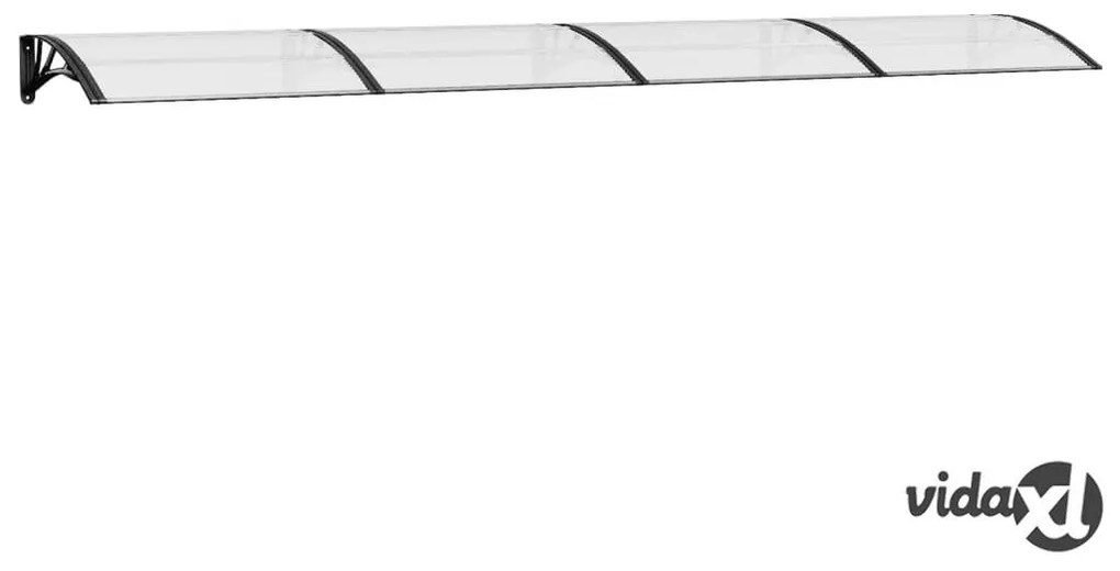 vidaXL Tettoia per Porta Nero e Trasparente 400x75 cm in Policarbonato