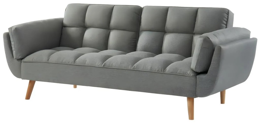 Divano letto 3 posti clic-clac in Tessuto Grigio chiné - LOELINE