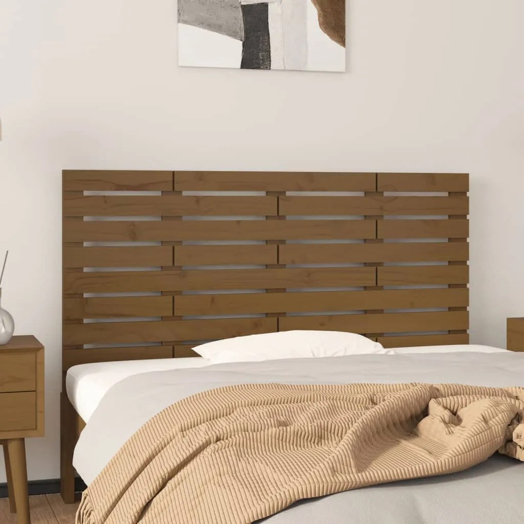 Testiera Da Parete Ambra 156x3x63 Cm İn Legno Massello Di Pino /