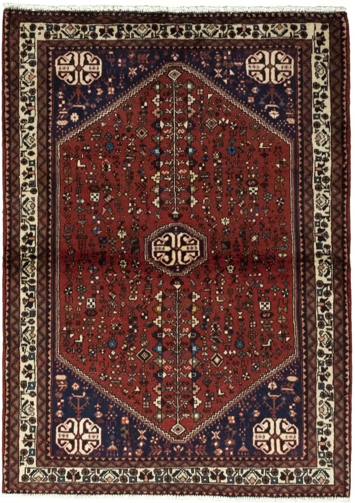Abadeh Tappeto 150 x 110 Rosso (Iran) Annodato A Mano
