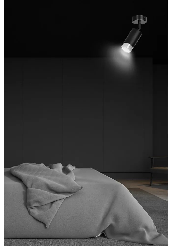 Lampada da soffitto e parete in Acciaio HIRO GU10 Colore del corpo Nero e Cromo