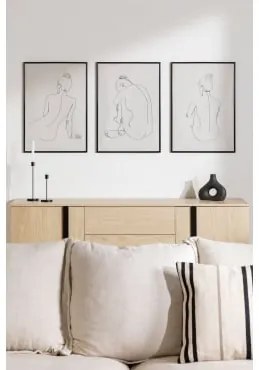 Set di 3 poster decorativi (50x70 cm) Iznate Grigio Talpa Chiaro - Sklum