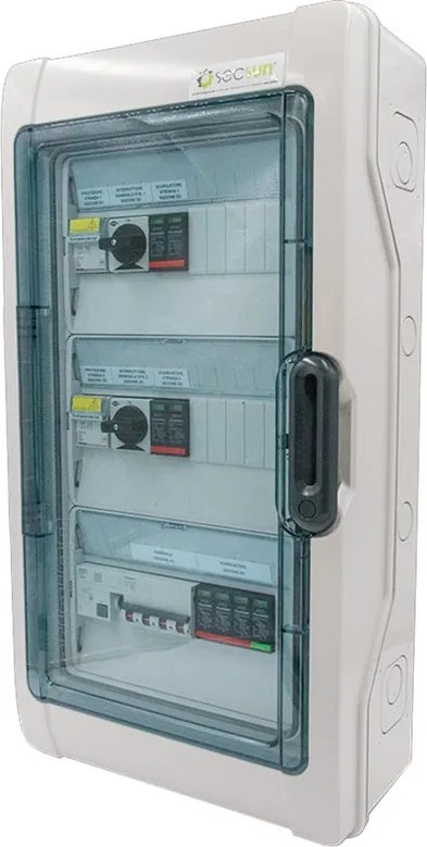 Quadro elettrico preassemblato cablato per fotovoltaico UBT2102L 2 stringhe AC/DC 6/10kW IP65 2 stringhe