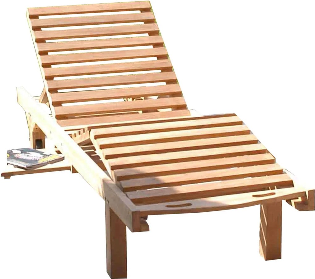 FIBULA - lettino prendisole in legno di teak