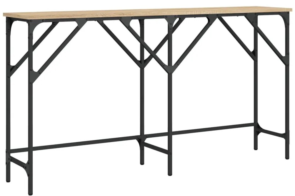 Tavolo consolle rovere sonoma 140x29x75 cm in legno multistrato