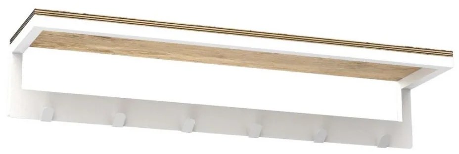 Porta asciugamani da parete con ripiano 10x60 cm bianco