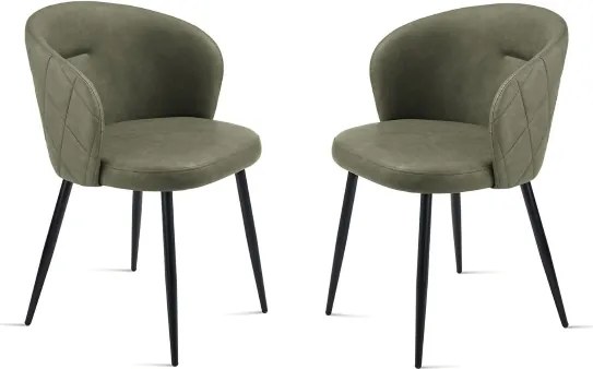 Sedia in ecopelle Oliva e sruttura in metallo SLANG 2 sedie