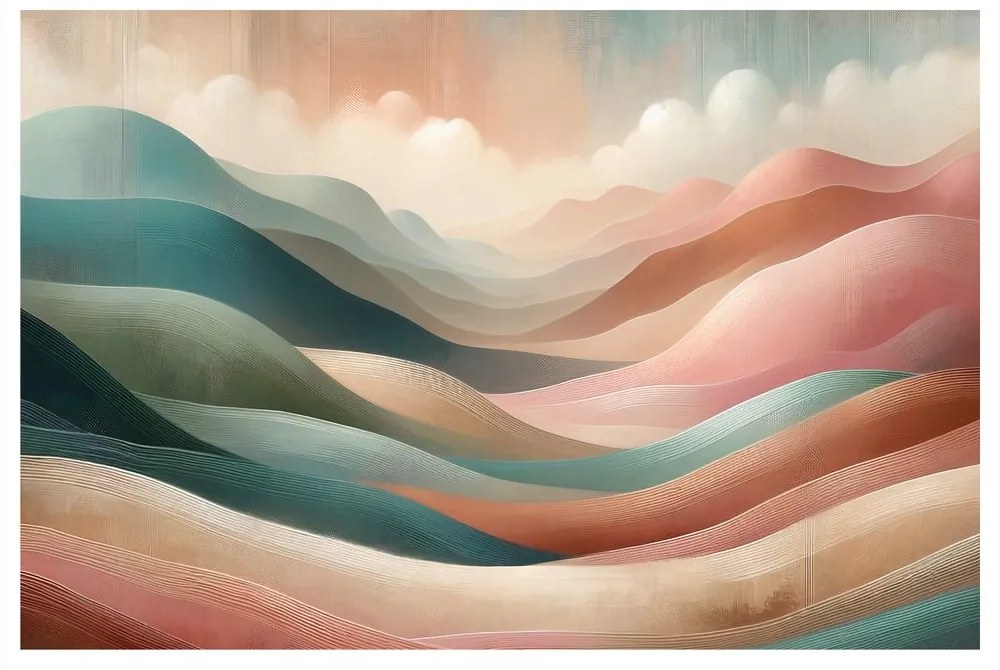 Quadro su tela – Onde pastello di paesaggio montano