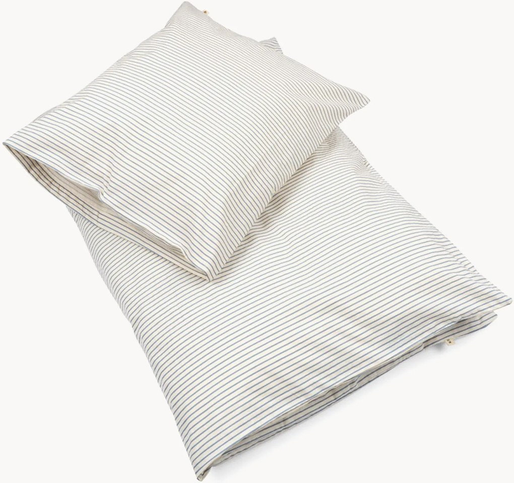 Biancheria da letto per bambini in cotone organico Stripe Bluie