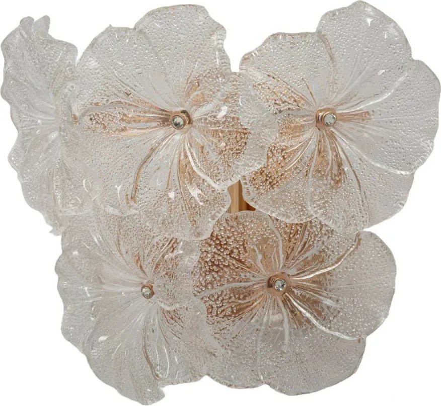 Lampada da parete dorata in vetro Ibiscus – Mauro Ferretti