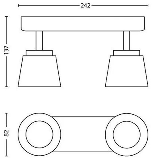 Philips 53342/31/16 - Faretto LED DENDER 2xLED/4W/230V