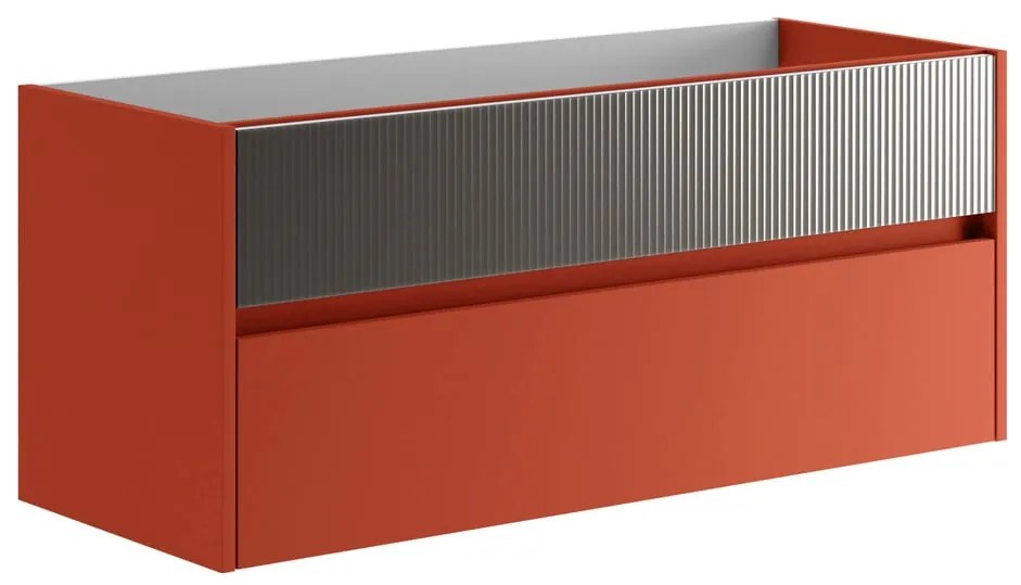 Mobile da bagno sospeso sotto lavabo L 119.5 x H 50 x P 45.5 cm grigio opaco, 2 cassetti Niwa