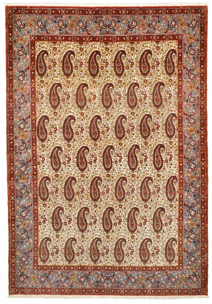 Ghom Tappeto persiano 140 x 200 Beige (Iran) Annodato A Mano