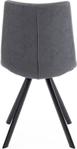 Sedie Da Interno Imbottite In Ecopelle Gambe Nere Alva Pu Grigio Bizzotto - 4 Pz