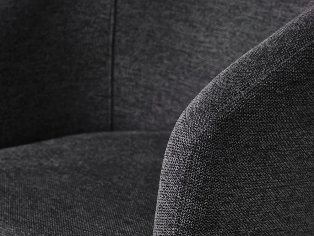 Sedia da pranzo grigio scuro in imbottito con braccioli Easton – Unique Furniture