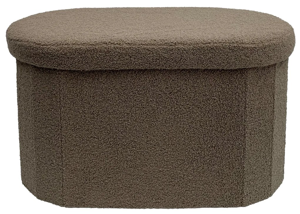 Cassapanca contenitore ovale 71x40x40 cm taupe