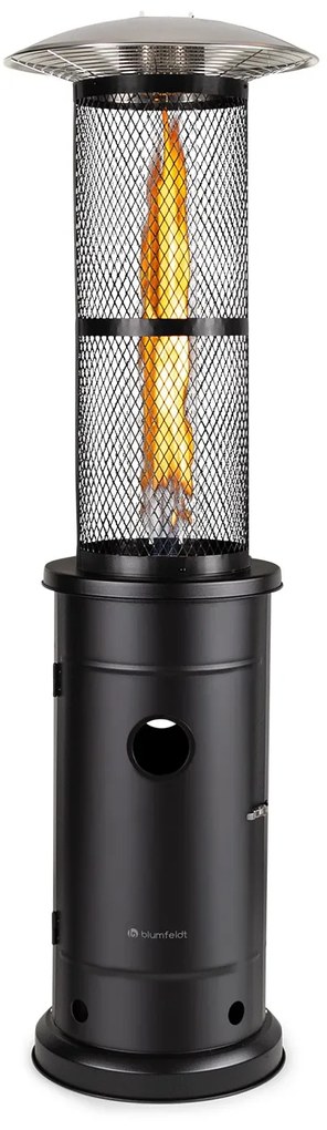 blumfeldt Goldflame riscaldatore a gas per terrazza 11,2 kW vetro temperato mobile in acciaio inox