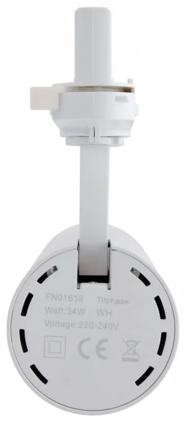 Faro LED 34W per Binario Trifase, 38° + 60° Bianco con driver Philips CRI92 Colore Bianco Naturale 4.000K