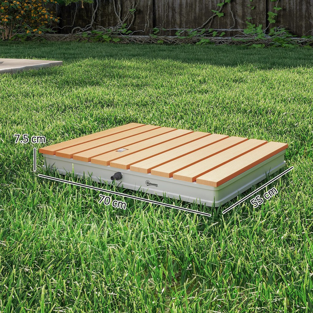 Doccia da Giardino Portatile 70x55 cm Getti d'Acqua Regolabili fino a 4 m in Polistirene Effetto Legno...