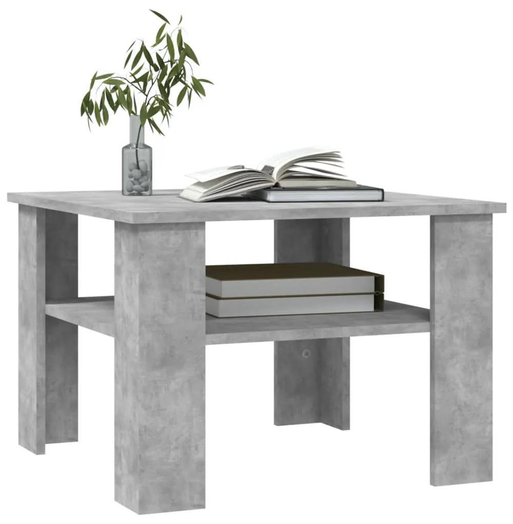 Tavolino da caffè grigio cemento 60x60x42 cm in truciolato