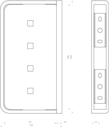 OMNIRES LU30330CR - Mensola a muro per doccia LUGANO 20 cm cromo lucido