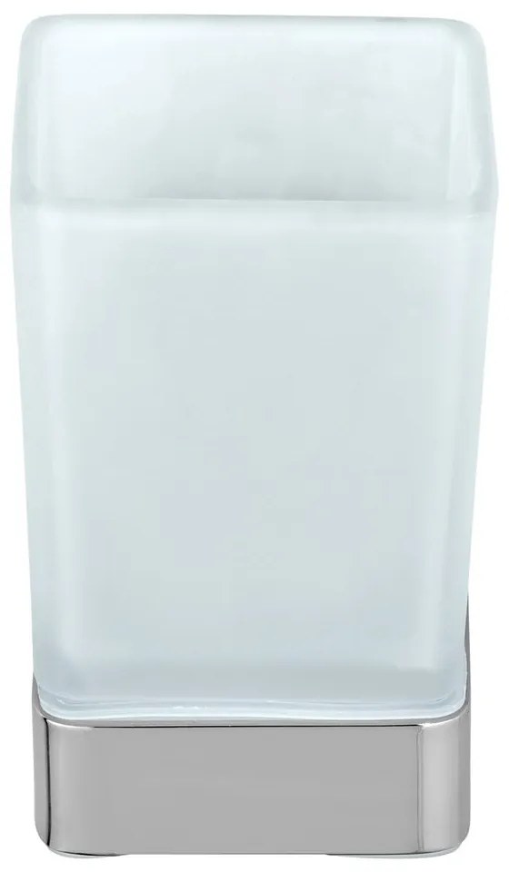 Coppa in vetro autoportante per spazzolini da denti in argento lucido Genova - Wenko