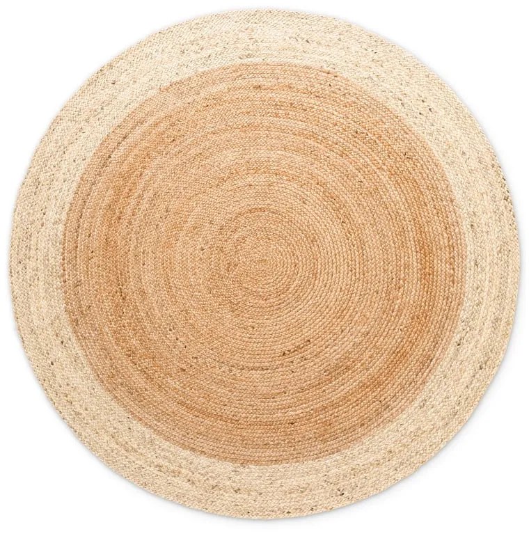 Tappeto rotondo di colore naturale in iuta reversibile e tessuto a mano ø 160 cm Jutta Gold – Hanse Home