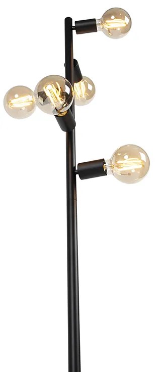 Lampada da terra scandinava nera 5 luci - Facil Tube