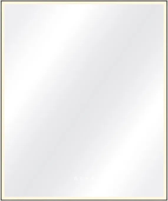 Specchio con illuminazione integrata bagno rettangolare SENSEA L 75 x H 90 x P 3.85 cm nero