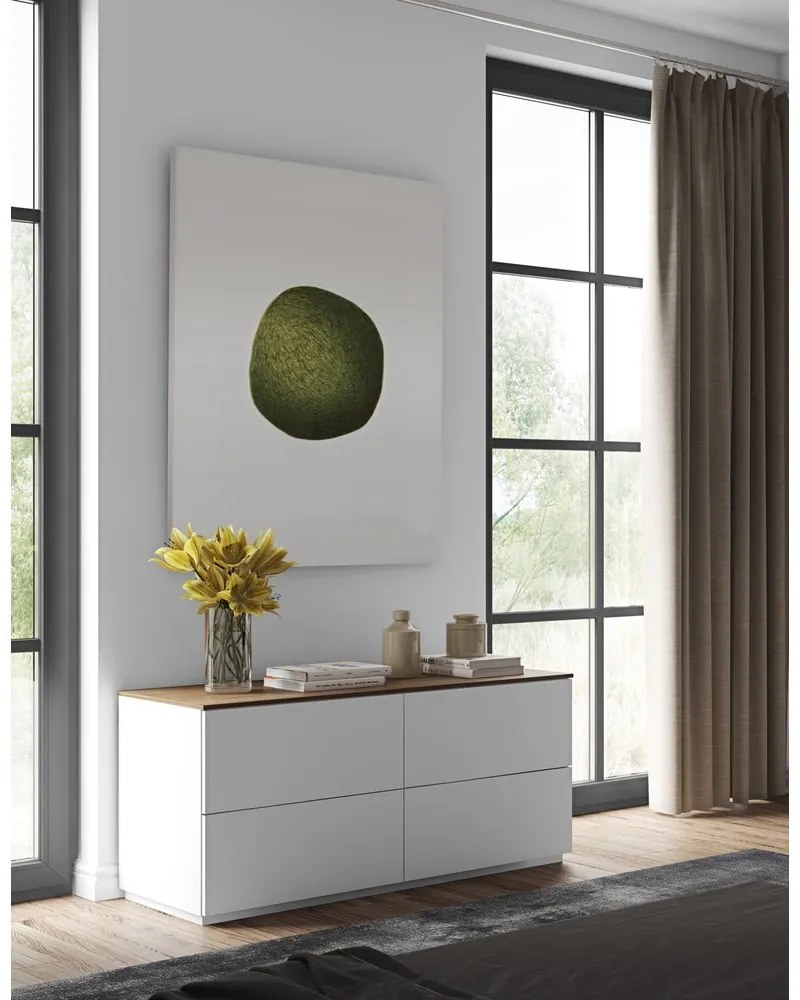 Cassettiera bassa bianca/marrone 120x54 cm Join - TemaHome