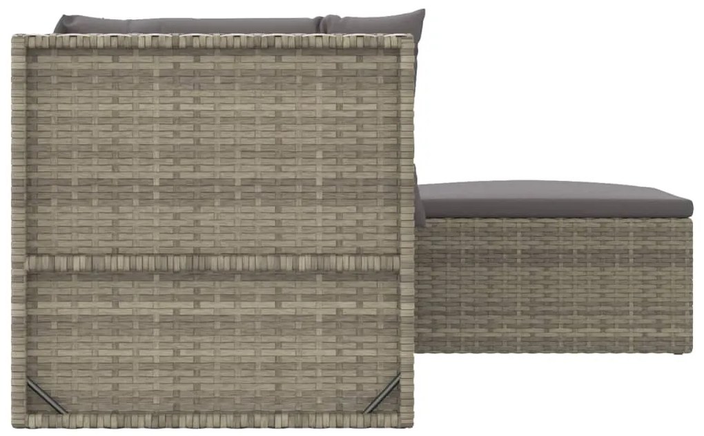 Set divani da giardino 4 pz con cuscini in polyrattan grigio
