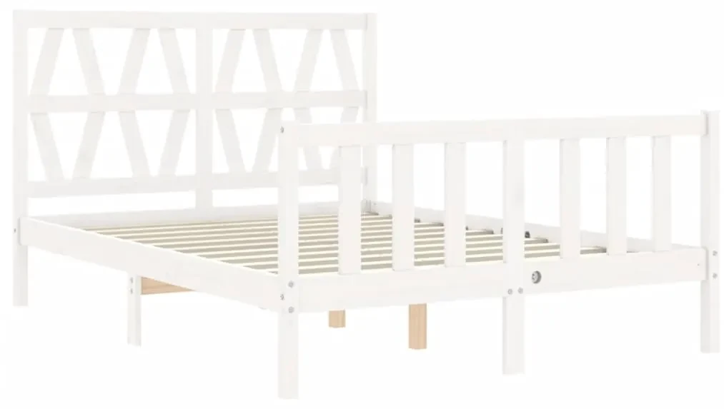 Giroletto con testiera bianco 4ft small double legno massello