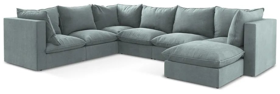 Divano angolare blu (con penisola a sinistra/a U) Manao – Makamii