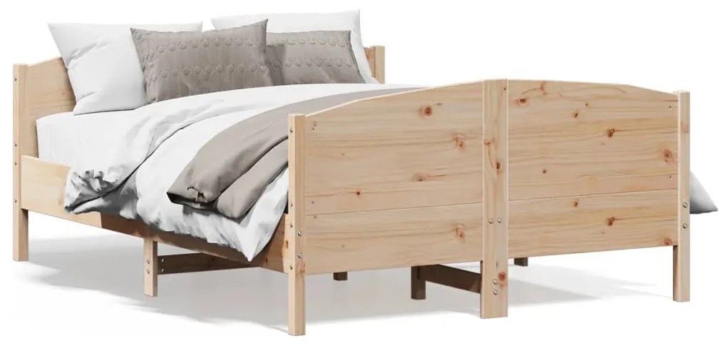 Letto Senza Materasso 140x190 Cm İn Legno Massello Di Pino /