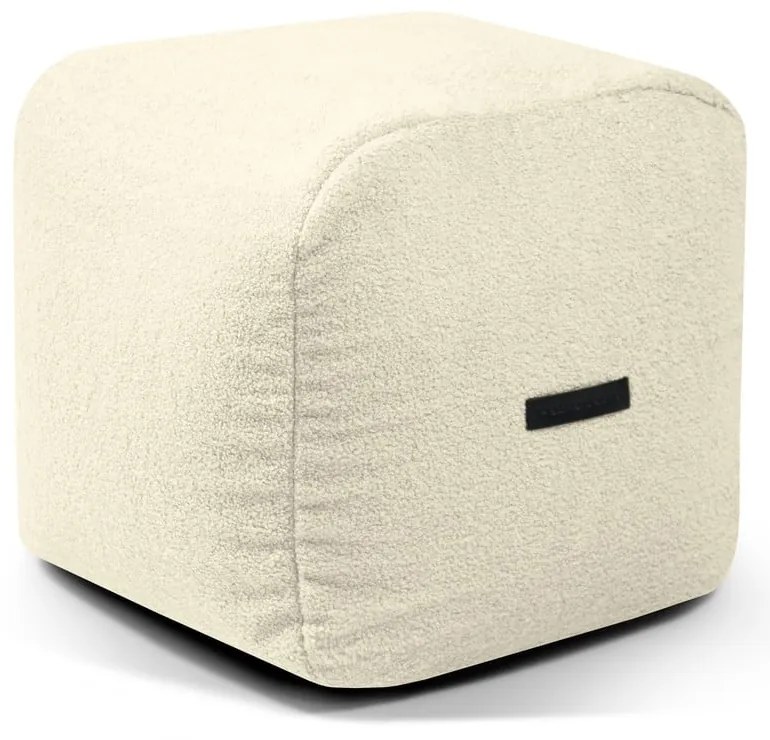 Puof a sacco color crema con rivestimento in bouclé Plus 50 Lounge – SLOWDOWN