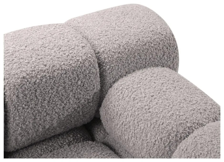 Modulo divano grigio chiaro in tessuto bouclé (angolo destro) Bellis - Micadoni Home
