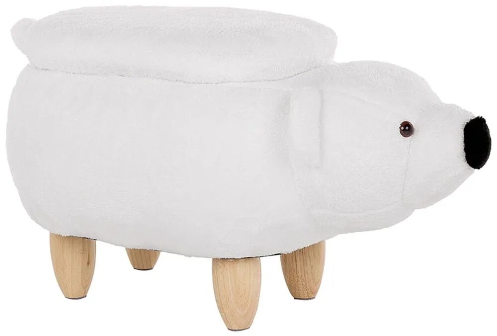 Pouf in tessuto bianco BEAR Beliani