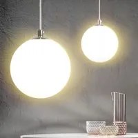 Lampadario Lampada Sospensione Sfera 40 cm Design Moderno Paralume Vetro E27