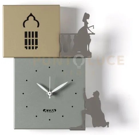 Orologio da parete di design romeo e giulietta giada/miele/fango/fa...