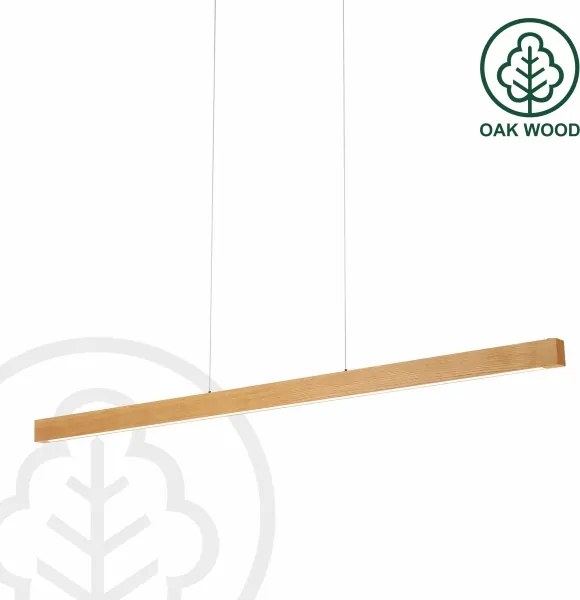 Lampadario LED a cavo VERDE LED/18W/230V 3000K 106 cm rovere