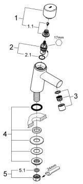 GROHE 32207001 - Miscelatore monocomando CONCETTO XS cromo lucido