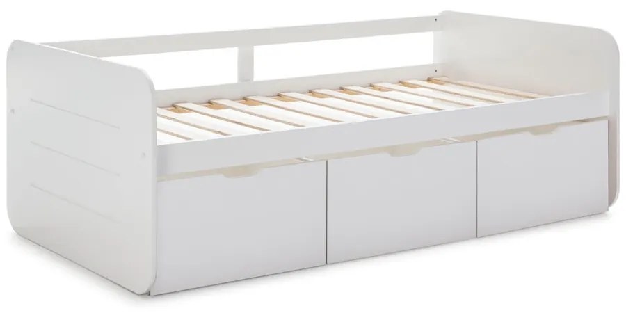 Letto per bambini bianco con contenitore 90x190 cm Abbott - Marckeric