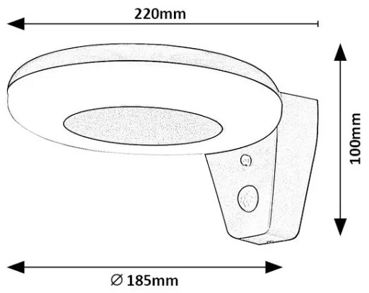 Rabalux 77010 - Luce solare a LED con sensore CERTOVO LED/4W/3,7V IP44