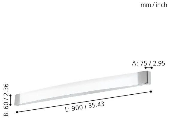 Eglo 98193 - Applique a LED da bagno SIDERNO LED/24W/230V IP44
