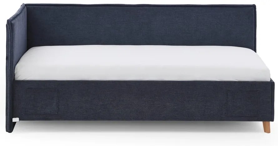 Letto da bambini con sponde blu scuro imbottito con contenitore con rete inclusa 120x200 cm Fun – Meise Möbel