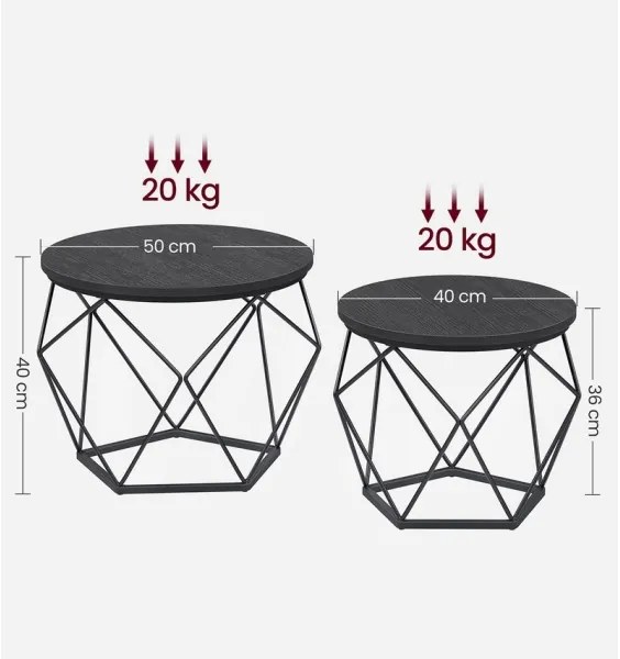 Set di 2 tavolini da salotto TALIA neri