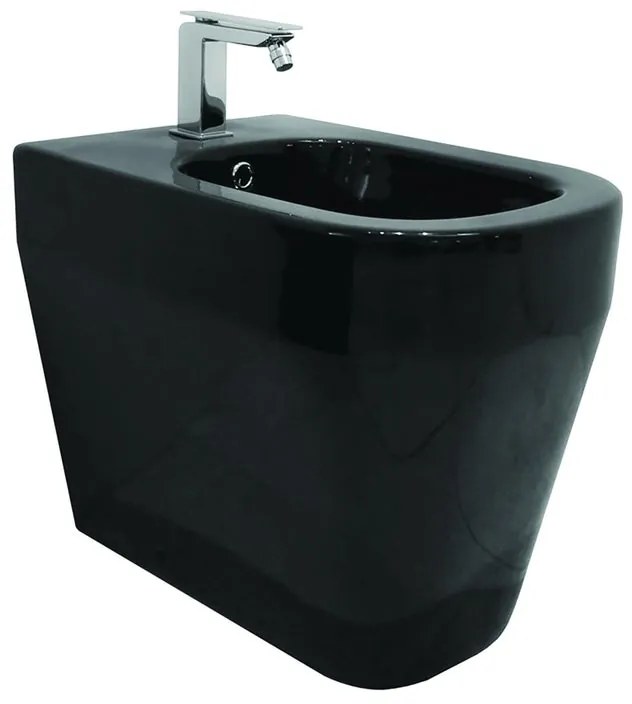 Bidet filomuro tutto evo scarico pavimento OLYMPIA CERAMICA nero lucido