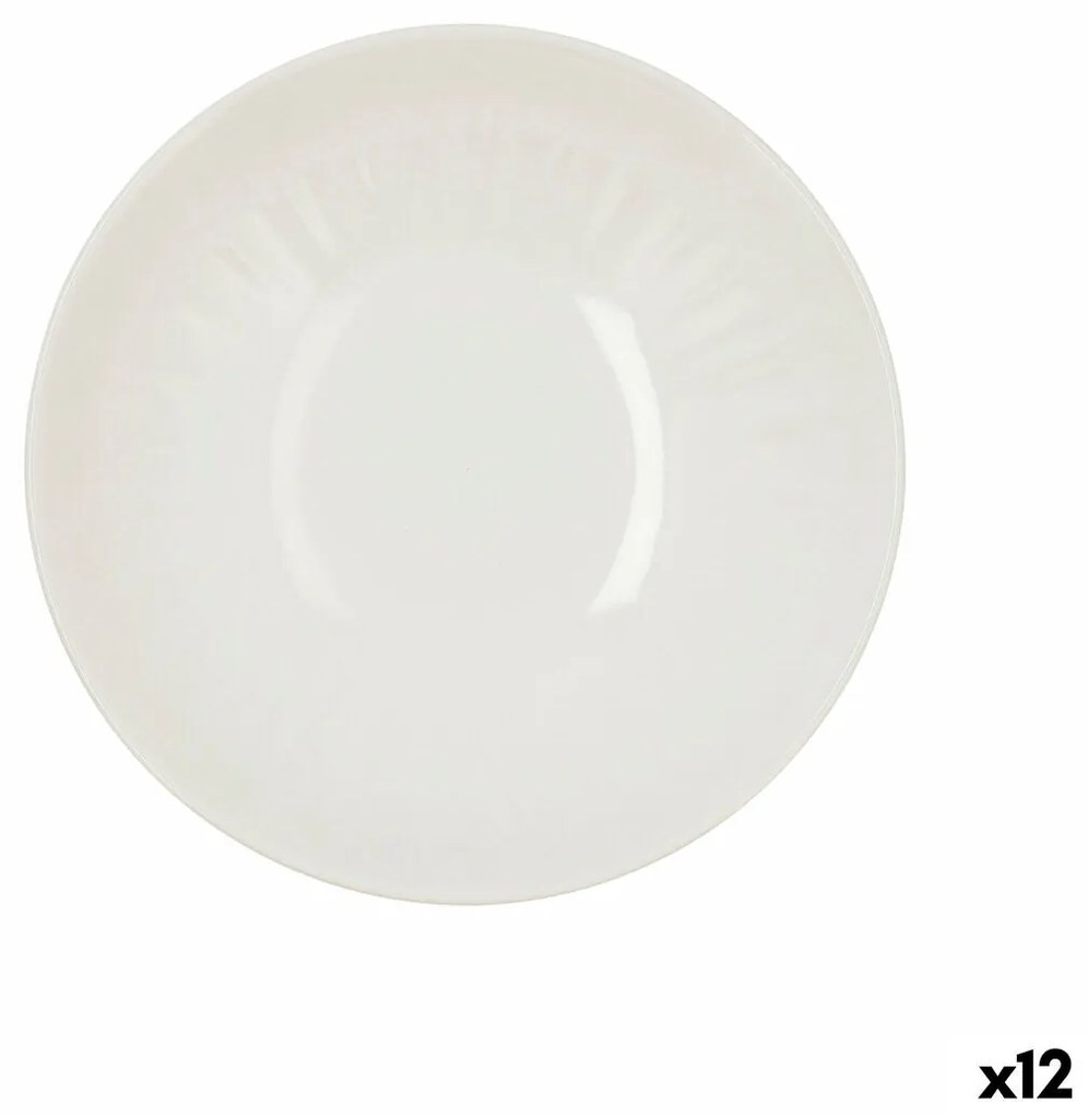 Piatto Fondo Bidasoa Romantic Ivory Ceramica Bianco (22 cm) (12 Unità)
